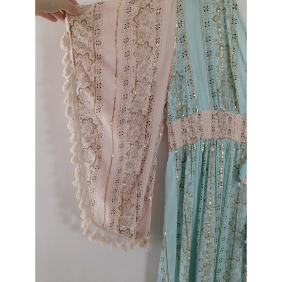 Anthropologie Me 2 Magic Dress XL Boho Fringe Tassel Tie Fairy Festival Resort - Picture 5 of 11